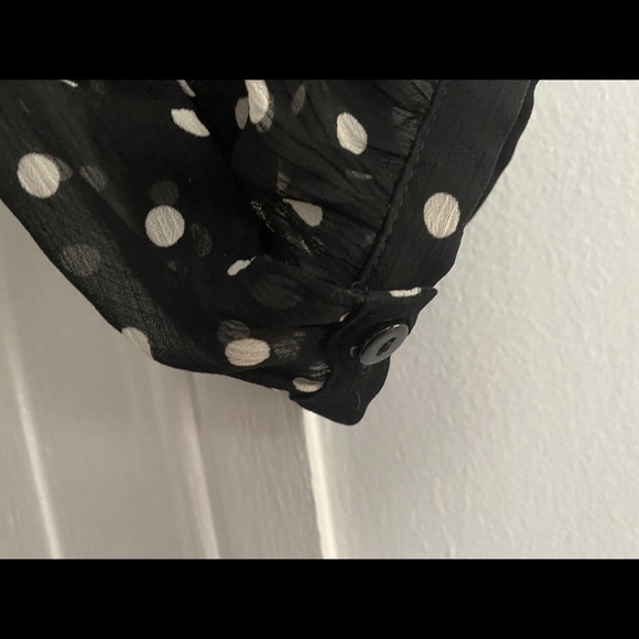 Anthropologie Blk/Wht Polka-Dot Dress Size M - Picture 6 of 7